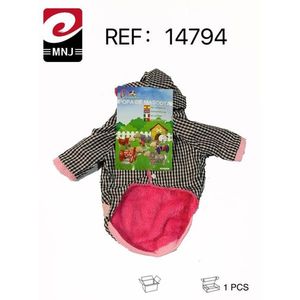 Cappotto per cani con motivo a quadri, fodera rosa, per tutte le stagioni, comodo abbigliamento per cani - Product Image 2