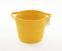 Panier de rangement rond en tissu pliable, moderne et minimaliste, en corde de coton tressée, écologique, pour cosmétiques, jouets, clés, bijoux, articles de toilette