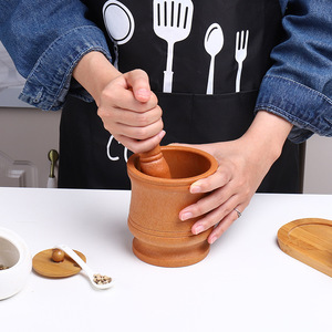 <span class=keywords><strong>Promo</strong></span> vente entière Pound pot d'ail pot d'ail mortier d'ail en bois - Product Image 6