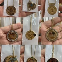 Collar con Colgante Geométrico de Acero Inoxidable Plateado, Personalizado con Caligrafía Árabe Musulmana Islámica para Ramadán y Eid