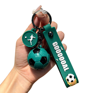 Customized Manufacturers PVC Custom Logo Wholesale PVC Rubber 3D Balls Key Chains Soccer Key Holders Keychains