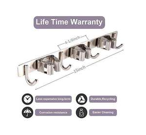 Stainless Steel Garden Tool Rack <b>Storage</b> Organizer Wall Mount Mop Broom Hanger Holder Multifunction Cleaning Tools Bolt - Product Image 3