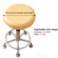 Housse de chaise en cuir PU, extensible, amovible, avec fond élastique, imperméable, antidérapante, résistante à la décoloration, décoration de la maison, tabouret rond personnalisable