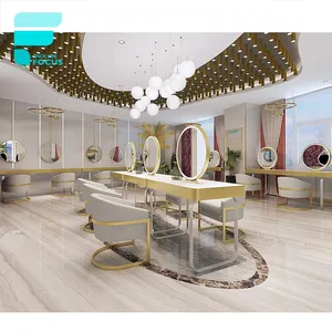 Factory Direct Supply Beauty Salon Furniture Set Custom Beauty Mirror And Reception Desk For Hair Salon