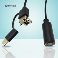 Module de caméra endoscopique industrielle Pixmoteur 8MP 3200x2400px à mise au point automatique, diamètre 14mm, USB mobile, étanche, pour inspection de tuyaux, 1M