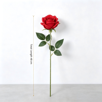 Rose artificielle en tissu à tige unique de 48 cm, fausse fleur de rose pour la décoration de la maison, de la table, des mariages et des fêtes