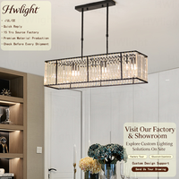 Lustre linéaire moderne de luxe, cadre rectangulaire or et noir, tiges en cristal, luminaire suspendu LED pour salle à manger, îlot de cuisine
