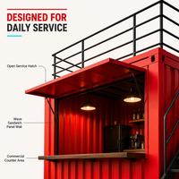 Kiosque professionnel en acier sur mesure de 10 pieds pour café en conteneur, restaurant de restauration rapide, épicerie de proximité
