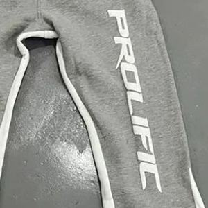 Pantalons de survêtement décontractés, pantalon de jogging évasé, peinture sur écran, patchwork, cordon de serrage, taille anti-plis, pantalon de survêtement évasé pour homme - Product Image 2