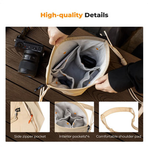 กระเป๋าใส่เลนส์กล้องแบบนุ่มพกพาสะดวก ป้องกันการกระแทก สำหรับกล้อง DSLR/SLR พร้อมช่องแบ่ง - Product Image 3