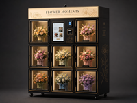 Distributeur Automatique Multifonctionnel de Fleurs à 10 Compartiments, Présentoir Floral Visible et Fraîcheur Optimale pour Hôpitaux