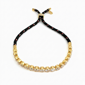 <b>Adjustable</b> Rope Tennis <b>Bracelet</b> With CZ Bezel Stones - Product Image 6