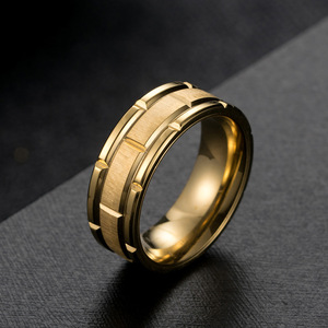 Trendy and stylish yunnique style brushed <b>titanium</b> steel <b>rings</b> for weddings, engagements, couples, and jewelry. - Product Image 3