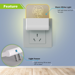 Transparent <b>Light</b> Sensor LED Night <b>Light</b> US <b>Plug</b> 2700K Warm <b>Light</b> 0.5W Energy Saving Indoor Lighting OEM Factory Wholesale - Product Image 4