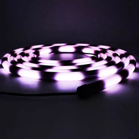 Bande lumineuse LED flexible en silicone noir, néon, programmable, adressable, RGB, étanche IP67, DC24V, 360 degrés, ronde