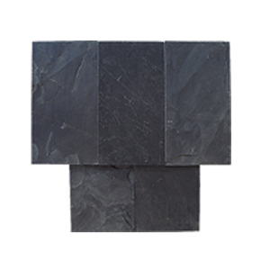 Tuile de toit en <span class=keywords><strong>ardoise</strong></span> naturelle noire de forme ronde, matériau en <span class=keywords><strong>ardoise</strong></span> rouillée, bord fendu, finition de surface flammée, résistant aux acides, extérieur de villa - Product Image 2