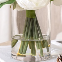 Bouquet de pivoines blanches miniatures personnalisées en soie, ensemble de fleurs artificielles pour mariage, hôtel, restaurant, fourniture de projets