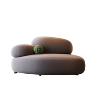 Canapé de balcon moderne simple crème vent créatif arc paresseux pour petits appartements canapé de salon rouge à double filet