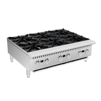 Cuisinière à gaz GPL professionnelle certifiée ETL à six brûleurs en acier inoxydable HLS-6 pour cuisinière à gaz haute productivité