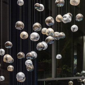 LED phòng trưng bày Hiện Đại Đèn trường biệt thự Duplex tòa nhà phòng khách Đèn chùm tùy chỉnh kính hậu hiện đại khách sạn Trung tâm mua sắm nghệ thuật - Product Image 2