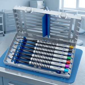 Ensemble d'instruments chirurgicaux dentaires LIKAMED, 7 pièces, poignées moletées, outils manuels, plusieurs couleurs, classe I, certifié CE - Product Image 4