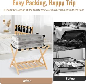 Thiết Kế Thanh Lịch Trọng Lượng Nhẹ Tùy Chỉnh Gấp Du Lịch Đứng Bằng Gỗ Gấp Hành Lý Giá Gấp Ráp Vali Giá Cho Văn Phòng - Product Image 5