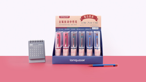 ปากกาลูกลื่นโลหะสไตล์มินิมอลปากกาลูกบอลสีดำดีไซน์เฉพาะสำหรับการเขียนที่ราบรื่นความกว้าง0.5มม. รวมกล่องแสดงผล - Product Image 3