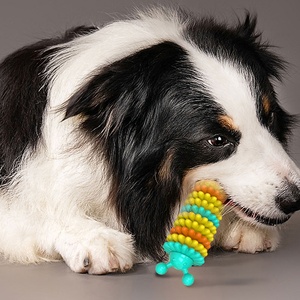 Caterpillar diş temizleme tasarım TPR çiğnemek köpek oyuncak Pet gıcırtı oyuncak - Product Image 6