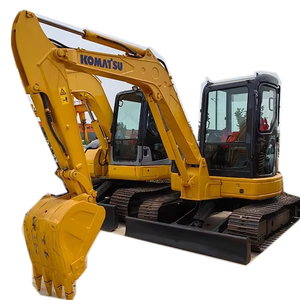 Mini-excavatrice sur chenilles compacte d'occasion Komatsu PC55MR 5T | Accessoire de tarière certifié CE, fabriqué au Japon, pour travaux d'entretien des chemins de fer - Product Image 1