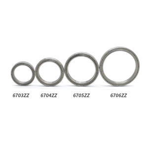 จำหน่ายโดยตรงจากโรงงาน ลูกปืนเม็ดกลมร่องลึกผนังบาง สแตนเลส S6703ZZ/RS (17*23*4 มม.) สำหรับการทำความสะอาดใต้น้ำ - Product Image 1