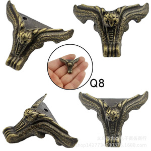 Q8 Qinggu - Sujetalibros en forma de murciélago de aleación, 41x25x9mm, base metálica decorativa para patas de caja de madera, 4 unidades - Product Image 2