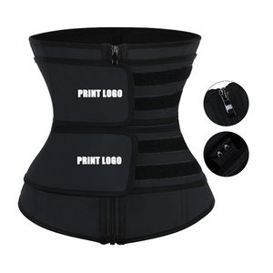 Ceinture de compression amovible à double bande en latex, avec crochets et fermeture éclair réglables, pour femmes, pour perdre du poids, contrôler le ventre, ceinture amincissante - Product Image 1