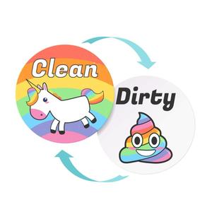 Personalizado de doble cara reversible flexible voltear decorativo divertido supuestamente lavavajillas imanes limpios y sucios signo - Product Image 1