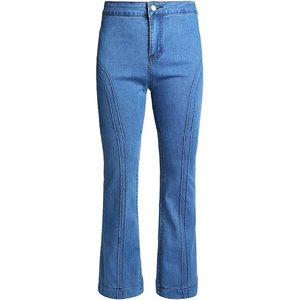2025 pantalones vaqueros acampanados de cintura alta para mujer, pantalones vaqueros ajustados con Ajuste Recto, estilo de corte de bota, diseño transpirable - Product Image 3