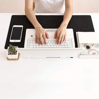 Tapis de bureau antidérapant, léger et Portable en feutre, avec manches en cuir pour le crayon