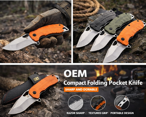 Cuchillo Plegable S48R de Alta Dureza con Mango G10, Herramienta Portátil, Diseño Propio de Fábrica, Hoja Pulida Satinada, Cuchillo de Bolsillo para Camping y Senderismo - Product Image 6