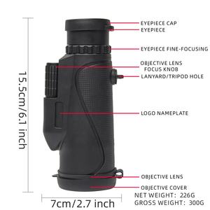 Telescopio profesional para exteriores 10X40 HD de gran aumento, monocular portátil personalizable, lente de objetivo grande para viajes - Product Image 5