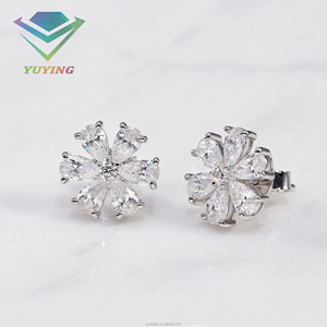 Expédition rapide, diverses boucles d'oreilles, argent sterling S925 plaqué or/blanc/or rose, boucles d'oreilles en moissanite couleur D VVS pour cadeau - Product Image 3