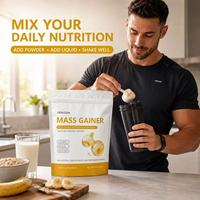 Poudre de Prise de Masse Nutritionnelle Fitness en Sachet Doypack, Marque Blanche, 580 Calories, 30g Protéines, 100g Glucides, 907g