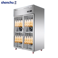 Armoire de séchage commerciale verticale à porte vitrée, sécheur réfrigéré à circulation d'air chaud et froid pour canard, poulet et viande séchée
