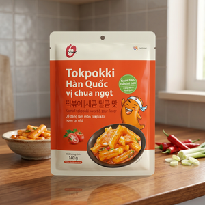 Korean <b>Sweet</b> & <b>Sour</b> Tteokbokki 140g Wholesale O'food | Instant Rice Cake | Mild Flavor - Product Image 1