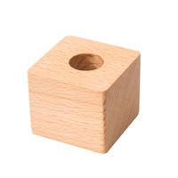 Vases à fleurs classiques rectangulaires en bois massif, écologiques, ornements de bureau, 4x4x3,5 cm, boîte de rangement en gros