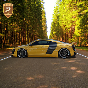 ชุดแต่งไวด์บอดี้ LB สำหรับ <span class=keywords><strong>Audi</strong></span> R8 V8 V10 <span class=keywords><strong>Coupe</strong></span> ปี 2008-2015 ประกอบด้วยลิ้นหน้า สเกิร์ตข้าง บังโคลน ดิฟฟิวเซอร์กันชนหลัง วัสดุ FRP - Product Image 4