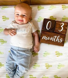 Blocs d'âge pour bébé Nouveau-né Photographie Prop Baby Milestone Bloc en bois - Product Image 4