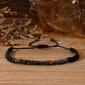 Gelang manik-manik trendi kode Morse untuk gelang tenunan tangan manik kayu tali <span class=keywords><strong>Magnet</strong></span> desain inovatif baru - Product Image 2