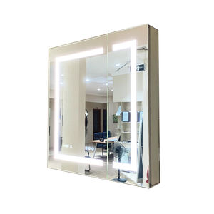 Armoire <span class=keywords><strong>de</strong></span> <span class=keywords><strong>salle</strong></span> <span class=keywords><strong>de</strong></span> <span class=keywords><strong>bain</strong></span> <span class=keywords><strong>de</strong></span> luxe, armoire à <span class=keywords><strong>pharmacie</strong></span> murale en aluminium, rétroéclairée, éclairée par LED, <span class=keywords><strong>miroir</strong></span> éclairé, armoire à <span class=keywords><strong>pharmacie</strong></span> - Product Image 1