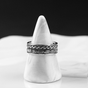 Stainless Steel Fashion Classic Half Open Simple Custom Cuff <b>Bangle</b> Ring Vintage Jewelry <b>Set</b> Custom - Product Image 4