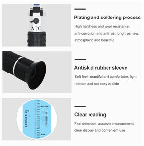 Réfractomètre à miel Réfractomètre à main Be Baume/Brix/Water pour test de miel à trois échelles (Baume 38-43 ° Brix 58-92% Eau 12-27%) - Product Image 5