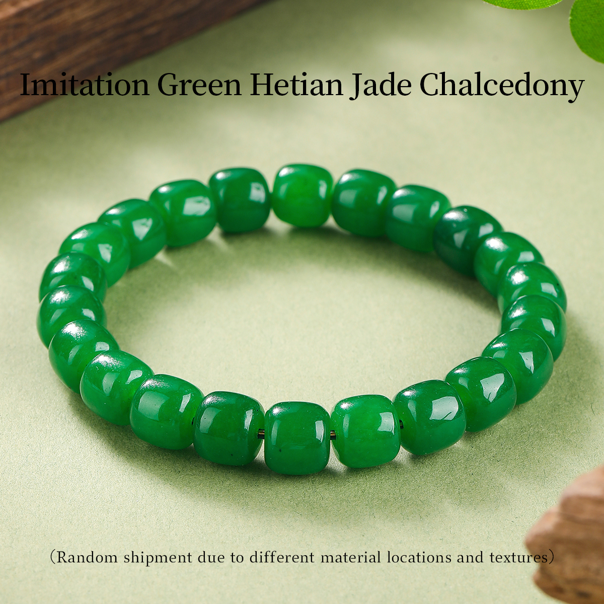 Barril de calcedonia de jade Hetian verde de imitación