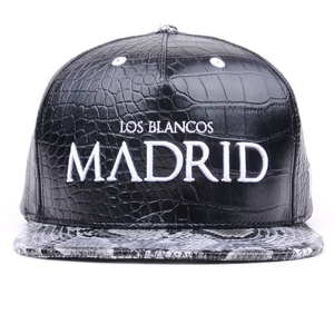 Gorra de piel de serpiente con Logo personalizado para hombre, gorro de baloncesto con Cierre trasero, color negro - Product Image 2